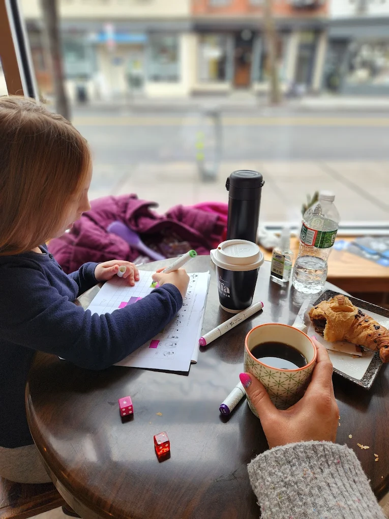 Family enjoying coffee at Kaffa
